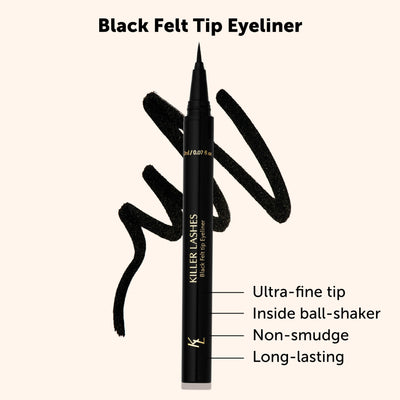 KL Killer Lashes Black Felt Tip Eyeliner, 2ml